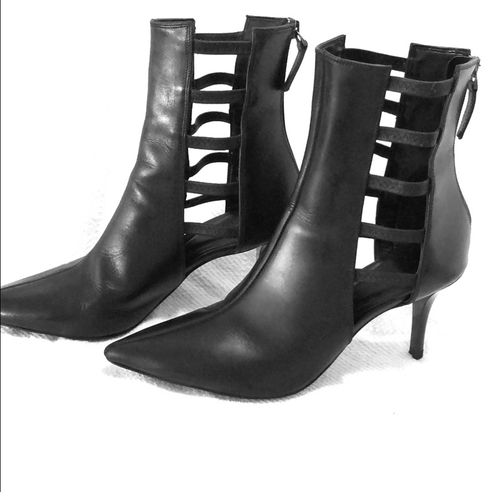Zara black cage booties